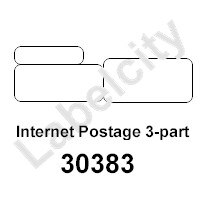 White 3-part Internet Postage Labels - print from Stamps.com software - 2-1/4" x 7" - 1 roll @150 labels per roll - Dymo & CoStar printers